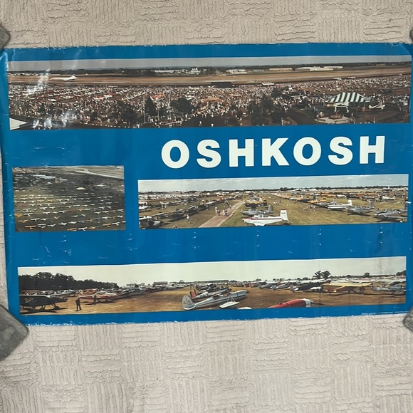 Oshkosh WI aircraft airplane vintage poster - Picture 2 of 16